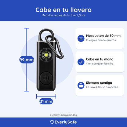Alarma personal con sirena y luz